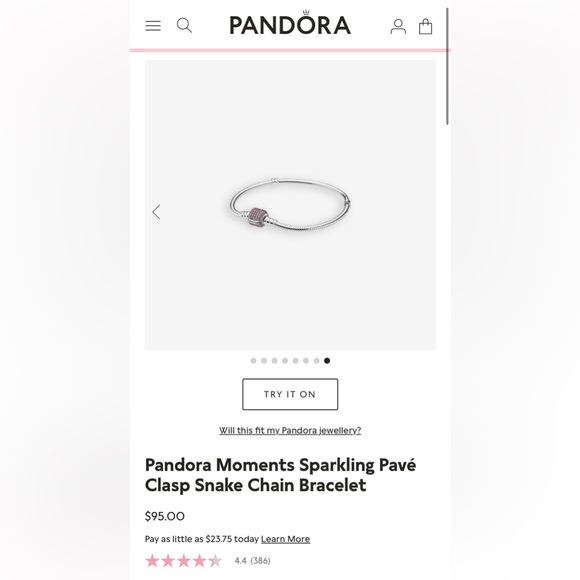 Pandora Moments Sparkling Pavé Clasp Snake Chain Bracelet - Picture 11 of 11